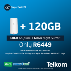 Huawei 5G CPE MAX3 White + 120GB Telkom LTE Data